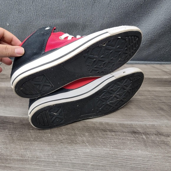 Converse Chuck Taylor All Star Shoes Mens Size 9 Red Black Mid Top 169110F - Picture 6 of 8